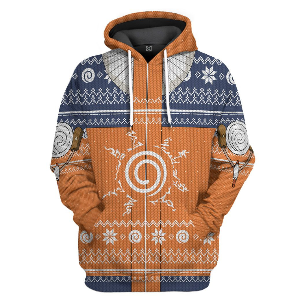 3D Uzumaki Naruto Ugly Christmas Sweater Custom Tshirt Hoodie Apparel