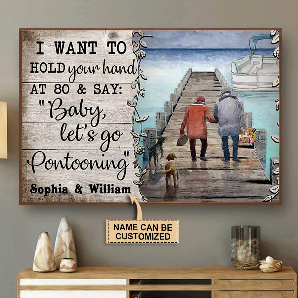 Aeticon Gifts Personalized Pontoon I Want To Hold Your Hand Canvas Mom Dad Gift Home Decor