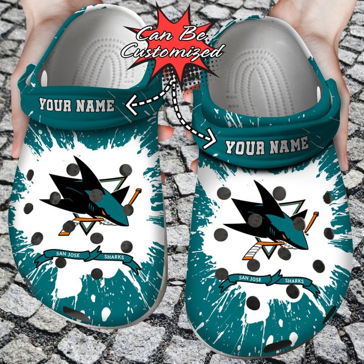 Hockey Crocss – Personalized San Jose Sharks Team Clog Shoes