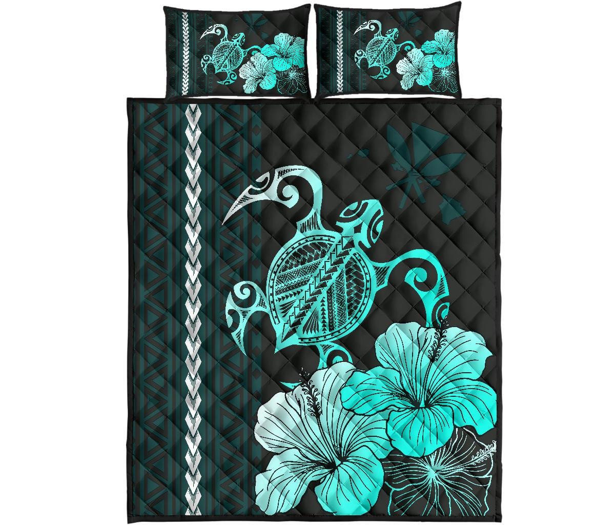 Alohawaii Home Set – Quilt Bed Set Hawaii Polynesian Turtle Hibiscus Ah J2