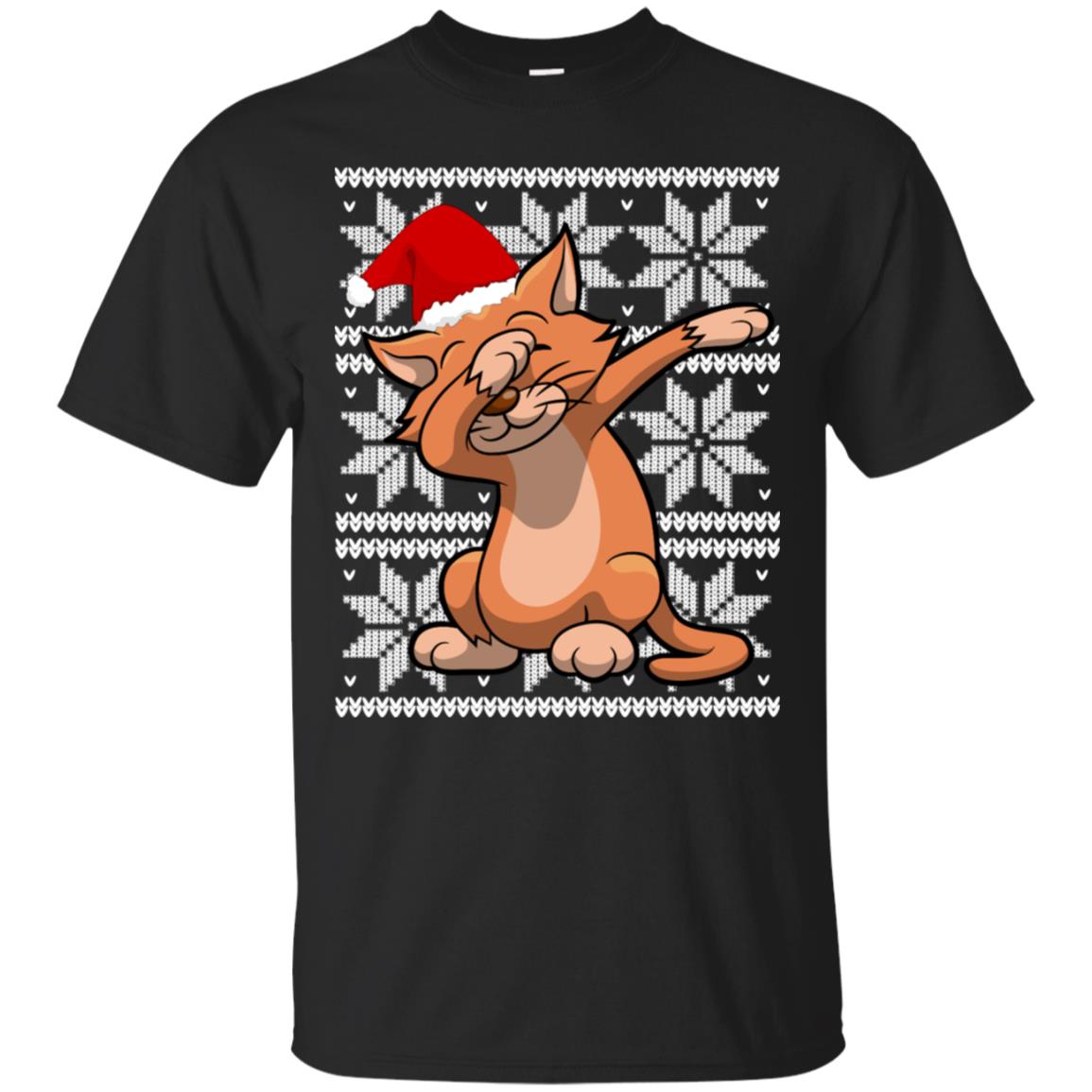 Ugly Christmas T Shirt Dabbing Cat Lover Dab Funny Cute Gift