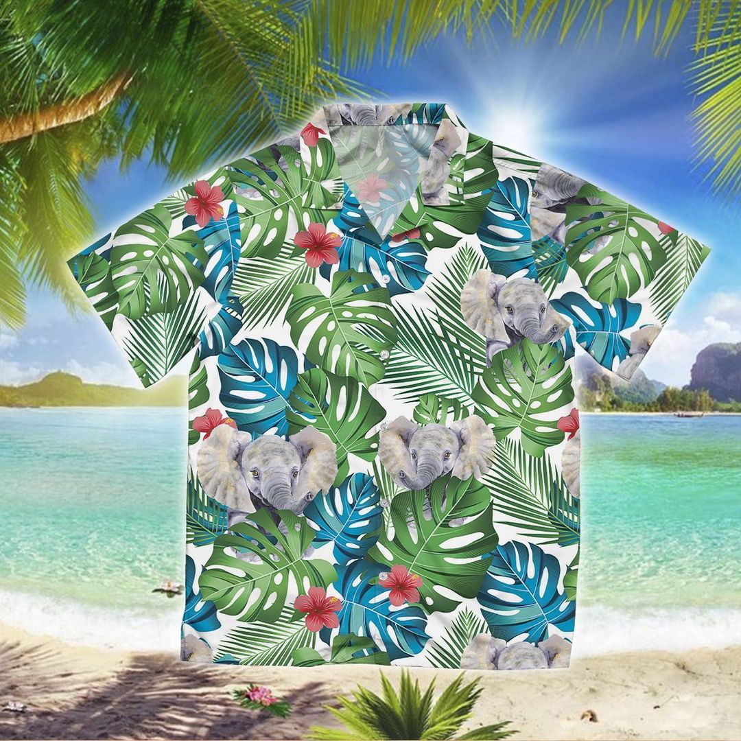 Elephant Tropical Forest Green Nice Design Hawaiian Shirt Dhc18063668