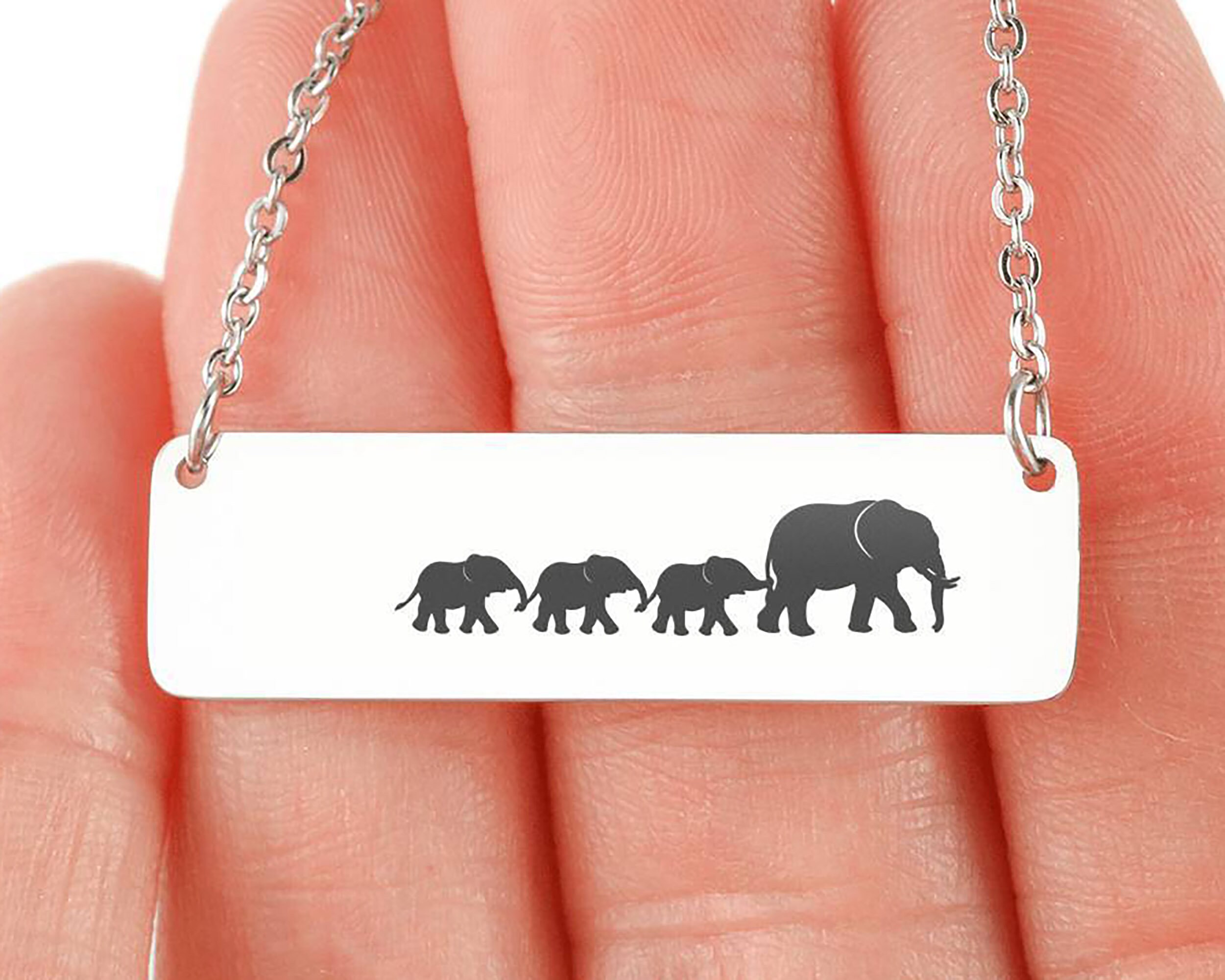 Mother Elephant Necklace, Mama and Baby Elephant Necklace, Mom and Baby Elephant Necklace, Christmas Gifts for Mom, Silver Necklace