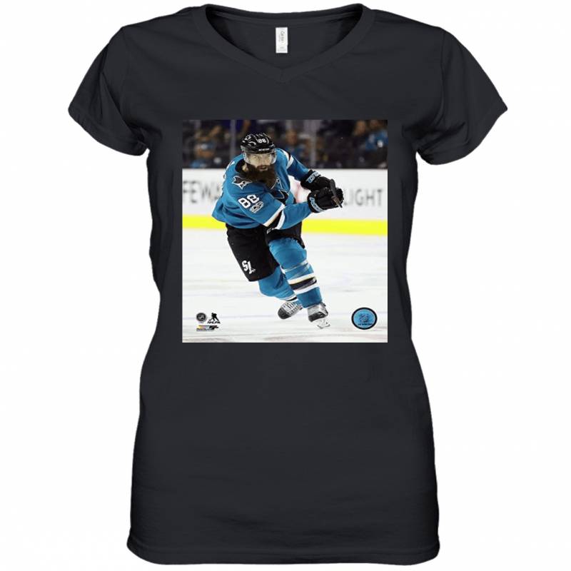 Brent Burns San Jose Sharks 2016 17 Action Women’s V-Neck T-Shirt