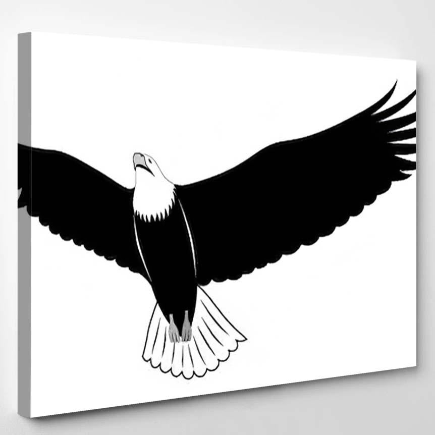 Abstract Eagle Form Tattoo – Eagle Animals Canvas Print