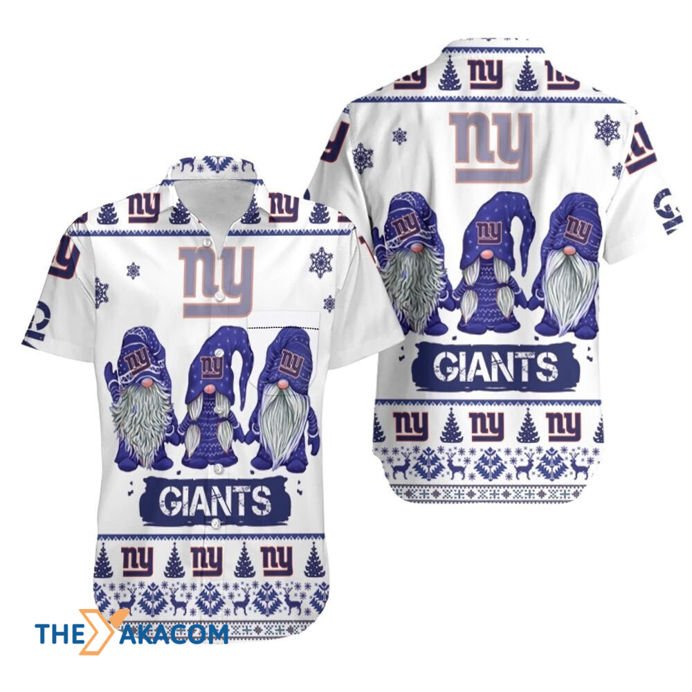 New York Giants Christmas Gnomes Gift Nfl Short Sleeve Hawaii Shirt Ha97721