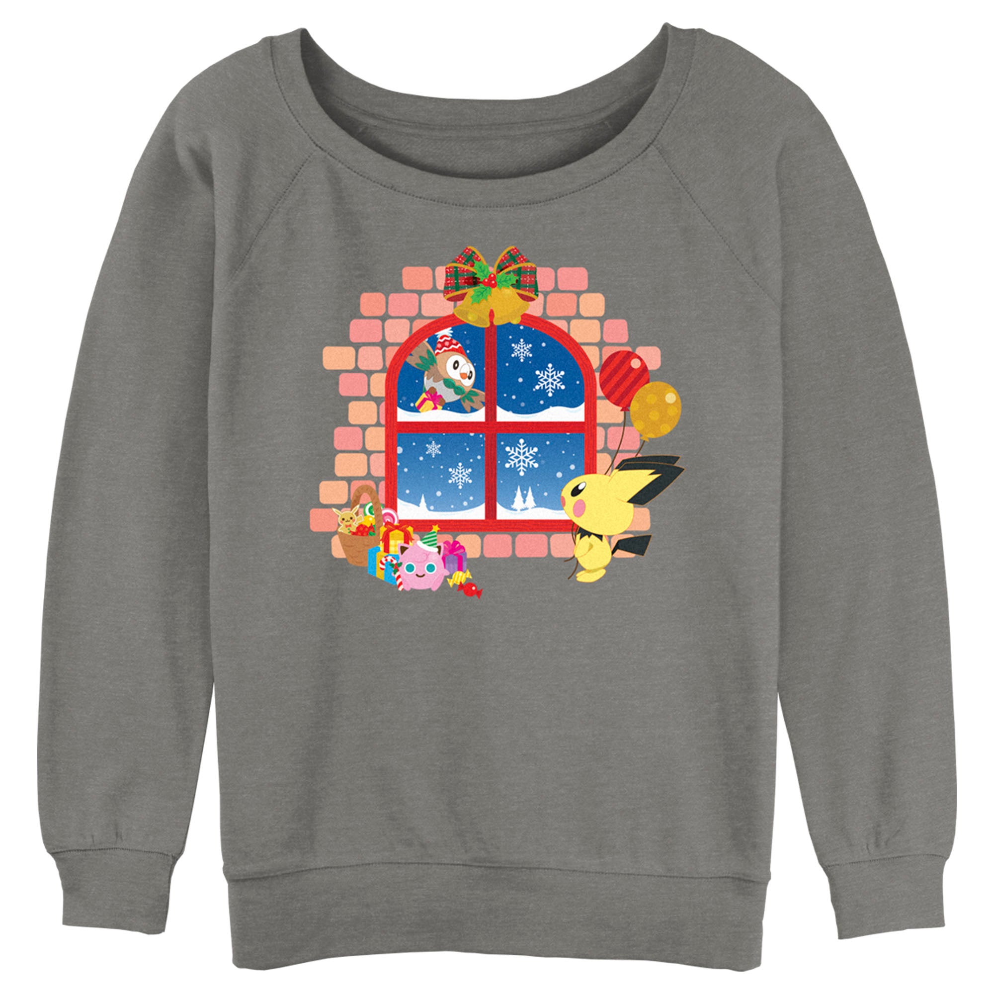 Junior’S Pokemon Christmas Window Sweatshirt