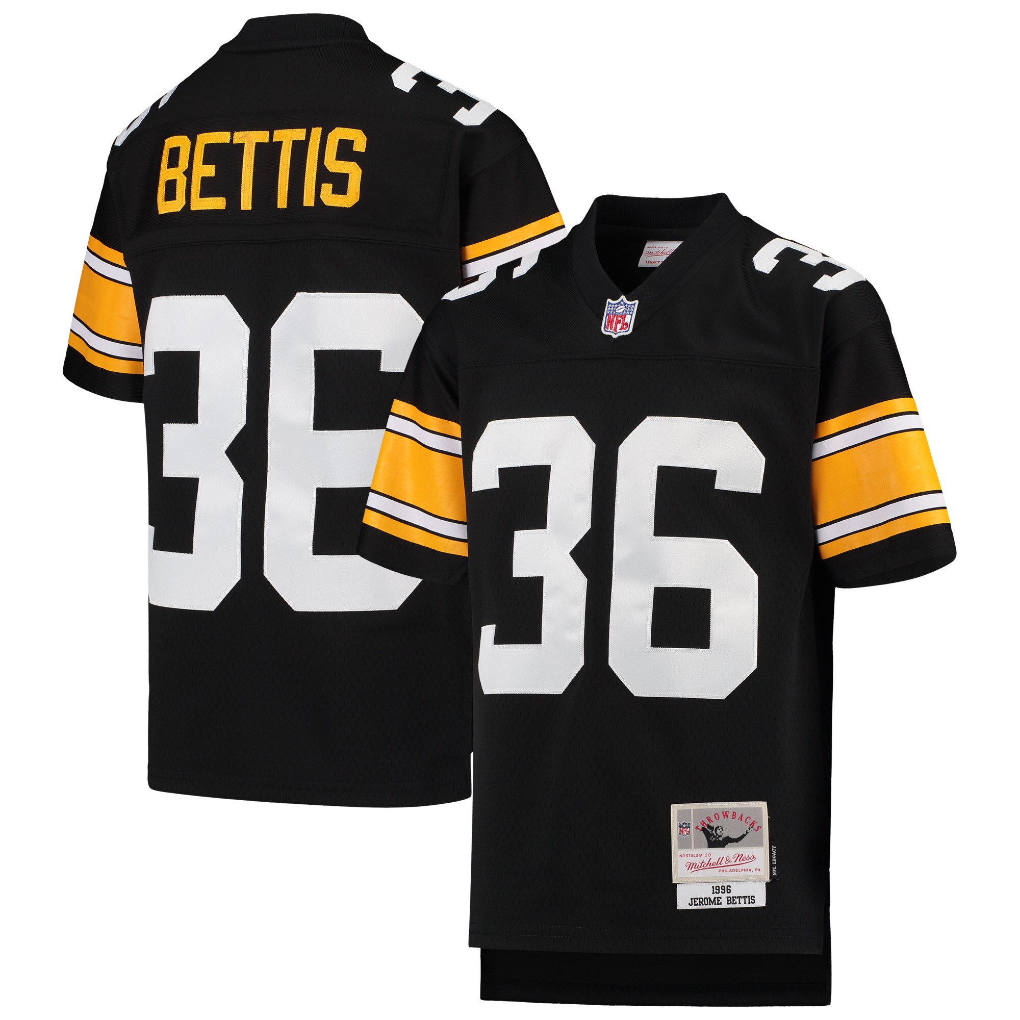 Jerome Bettis Pittsburgh Steelers Mitchell & Ness Youth 1996 Legacy Retired Player Jersey – Black