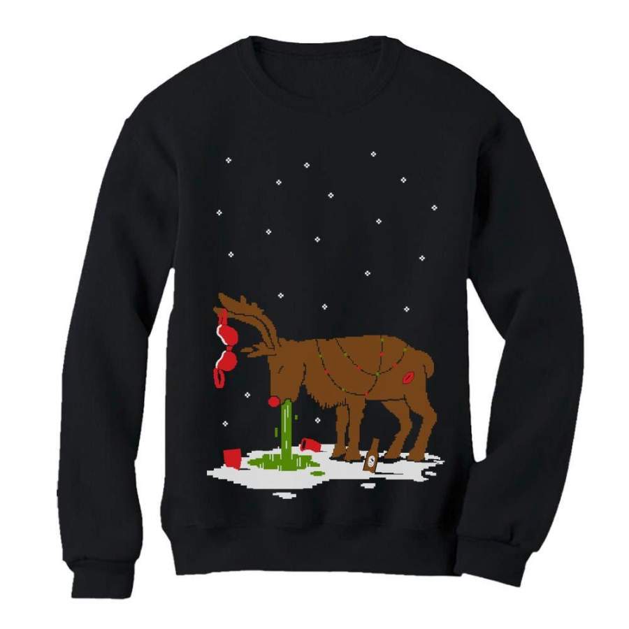 Xmas Reindeer Hangover Ugly Christmas Party Sweatshirt