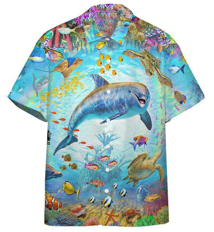 Dolphin Life In The Ocean World Hawaiian Shirt 3D