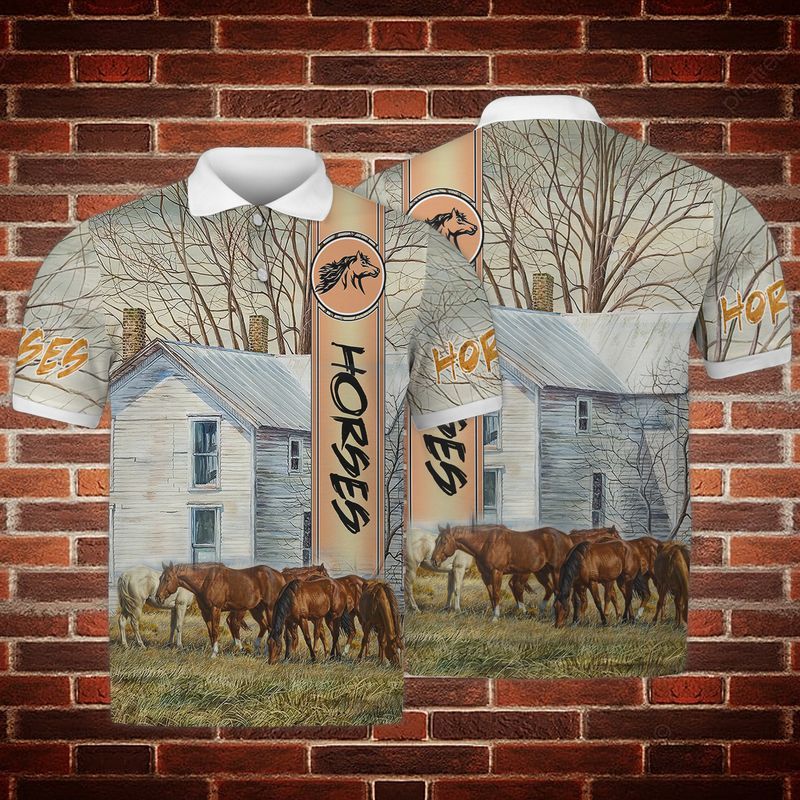 Horse Shirts – Awesome Premium Horse Barn On The Farm Polo Shirt