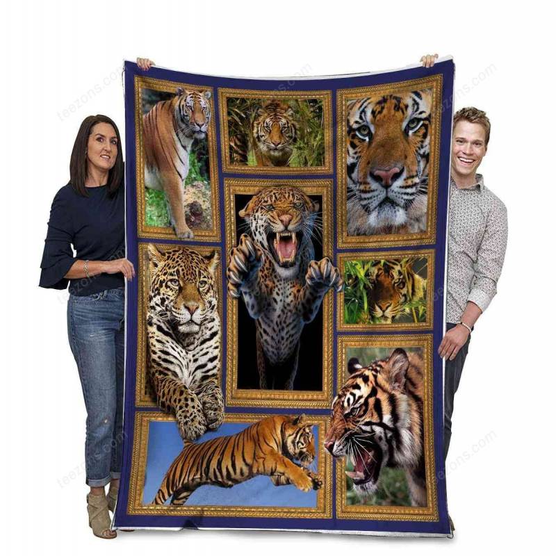 3D Tiger Wild Animals African Animals Leopard Cheetah Tiger Ultra Soft Cozy Plush Fleece Blanket