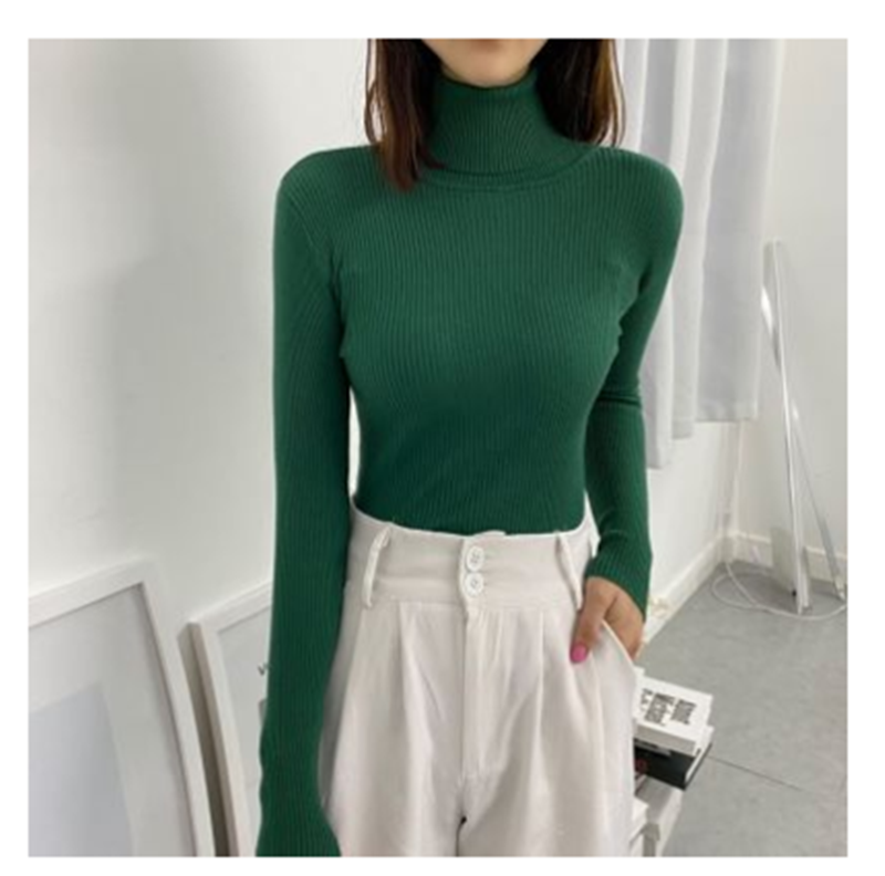 Women Sweaters New 2021 Autumn Winter Tops Korean Slim Women Pullover Knitted Sweater Solid Jumper Soft Warm Pull Femme 16675 alx