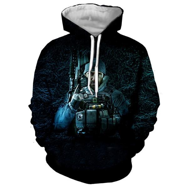 3D Print Rainbow Six Siege Men Hip Hop Game Hoodie