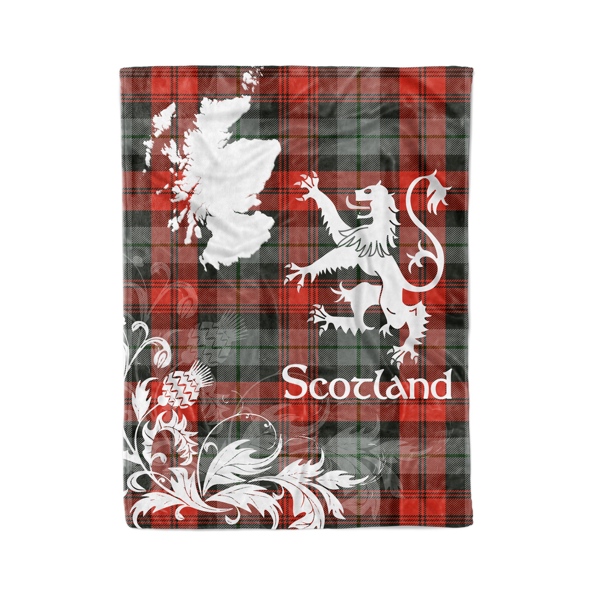 Tartan Plaid Fleece Blanket Tartan Blanket Thistle And Lion Scottish Clan Maclachlan Weathered Plaid Blanket