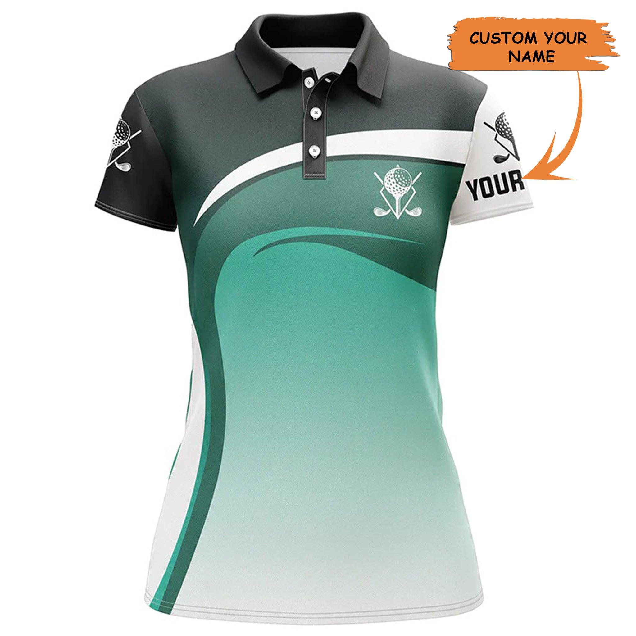 Wearzone Style Custom Golf Womens Polo Shirt - Womens Golf Polo Shirts Custom Name Black, White, Green Golf Tournament Polo Shirts - Perfect Polo Shirt For Womens