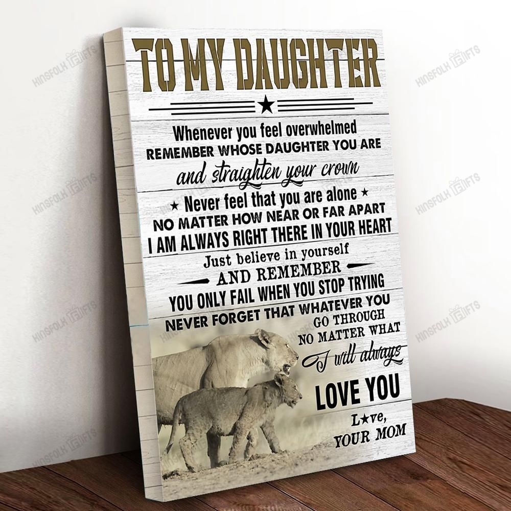 Va-Nh Straighten Your Crown Lion Daughter Mom Canvas Poster Wall Art, Poster Print, Canvas Print Wall Decor