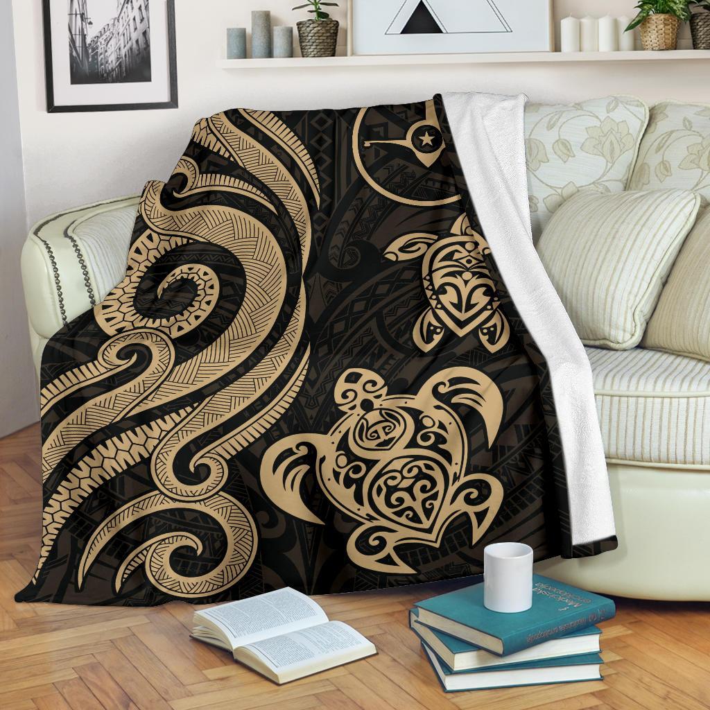 Yap Micronesian Premium Blanket – Gold Tentacle Turtle