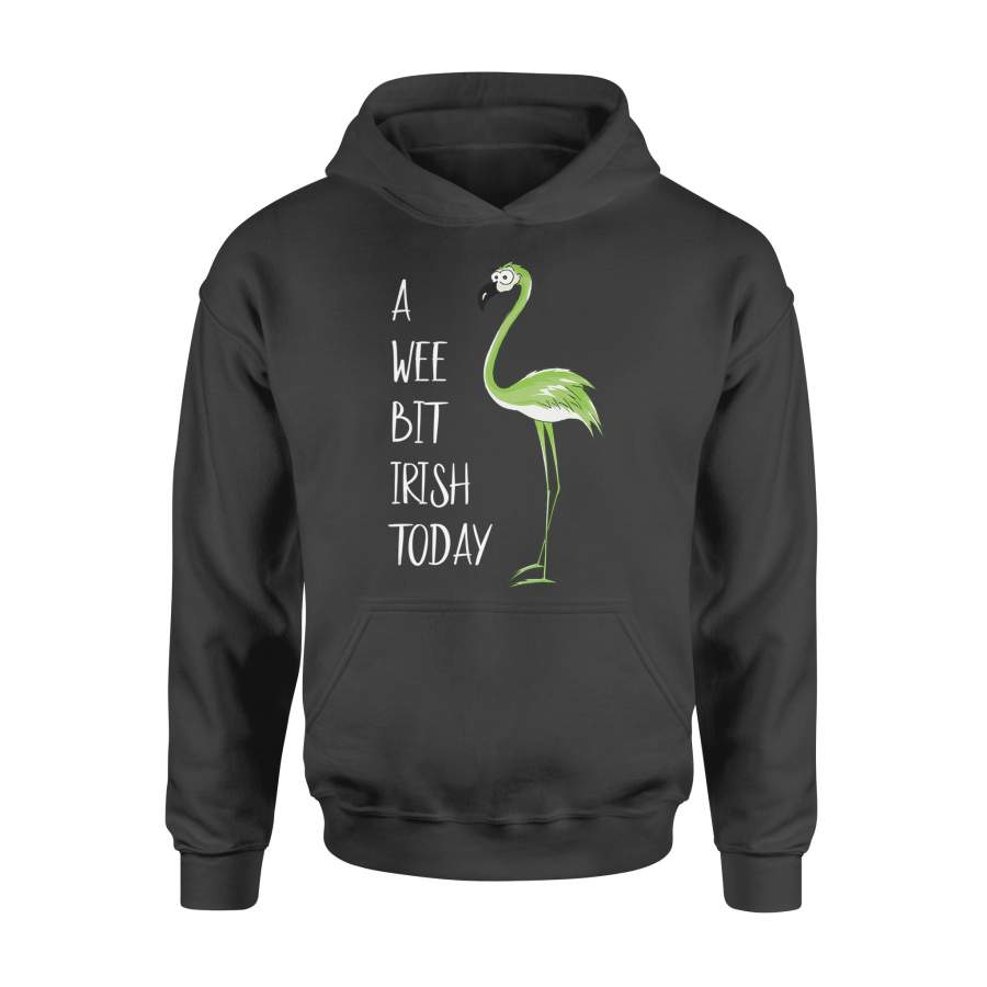 A Wee Bit Irish Today Green Flamingo St Pattys Day Tshirt – Standard Hoodie