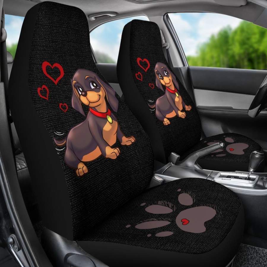 Lovely Dachshund Car Seat Covers (Set of 2) Oralie Shop