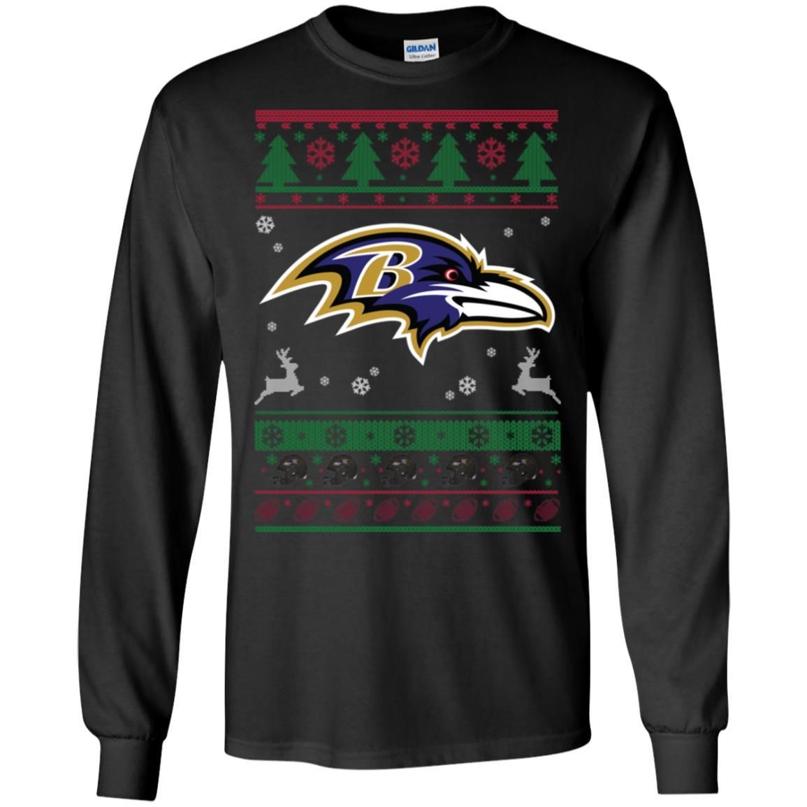 Baltimore Ravens Logo Football Teams Ugly Christmas Sweater Men Long SLeeve Shirt