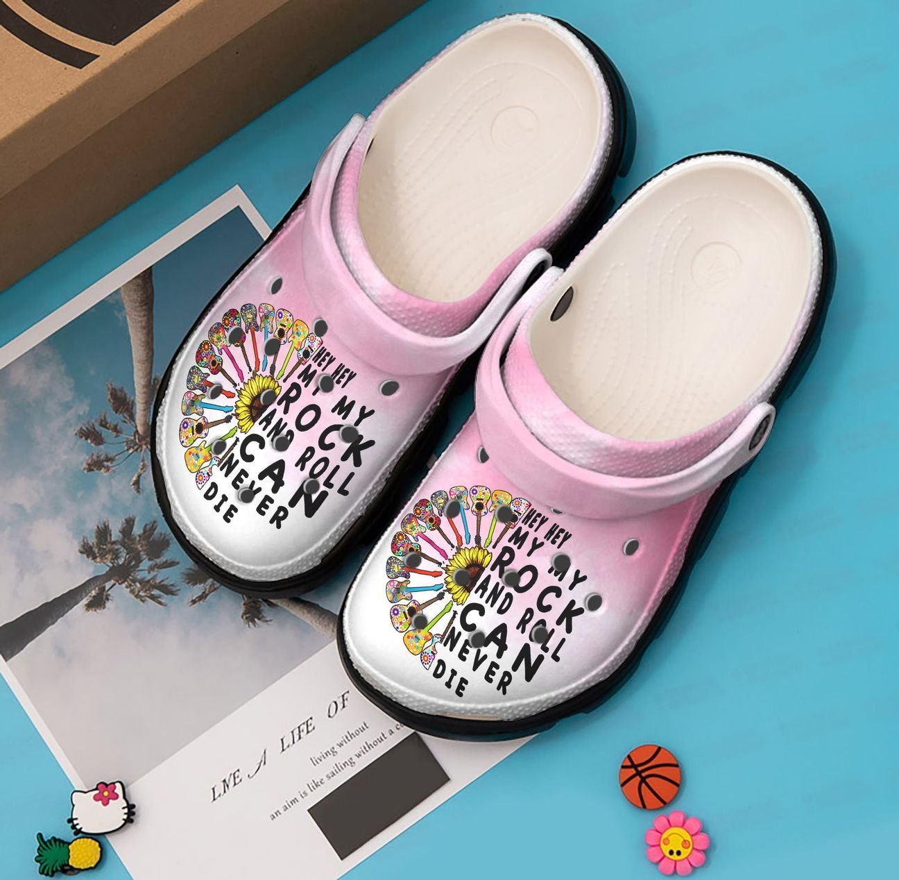 Hippie Personalized Clog, Custom Name, Text, Color, Number Fashion Style For Women, Men, Kid, Print 3D Rock And Roll Can Never Die