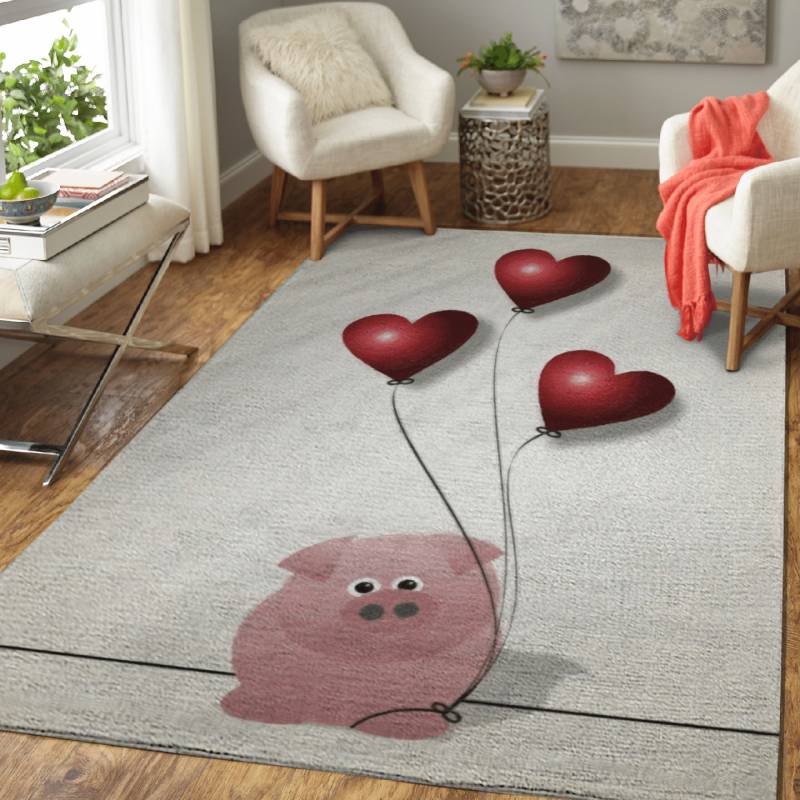 Pig  Balloons – Animals Area Rug Carpet