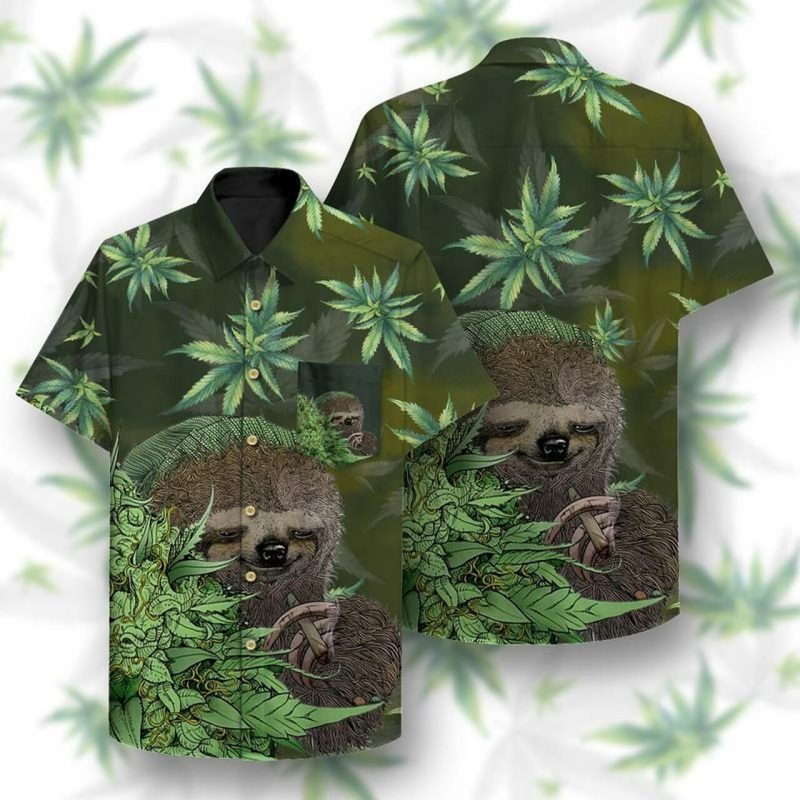 Chilling Sloth Hawaii Graphic Print Short Sleeve Hawaii Casual Shirt Ha25975