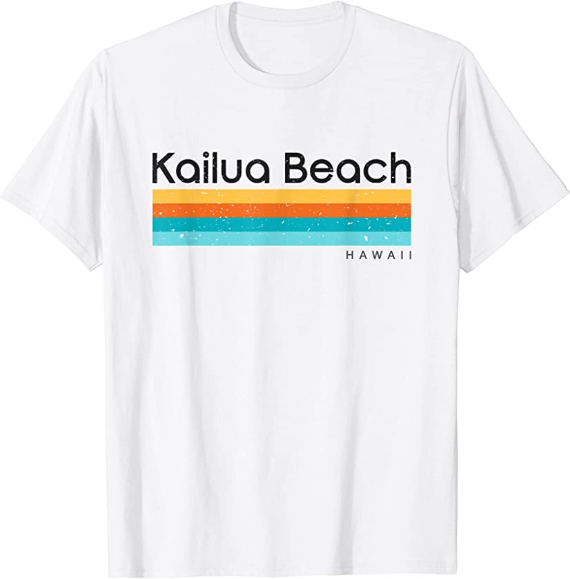 Vintage Kailua Beach Hawaii Retro Design T-Shirt