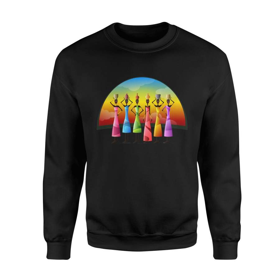 Africa Afrocentric African Women Rainbow Sunset Sweatshirt