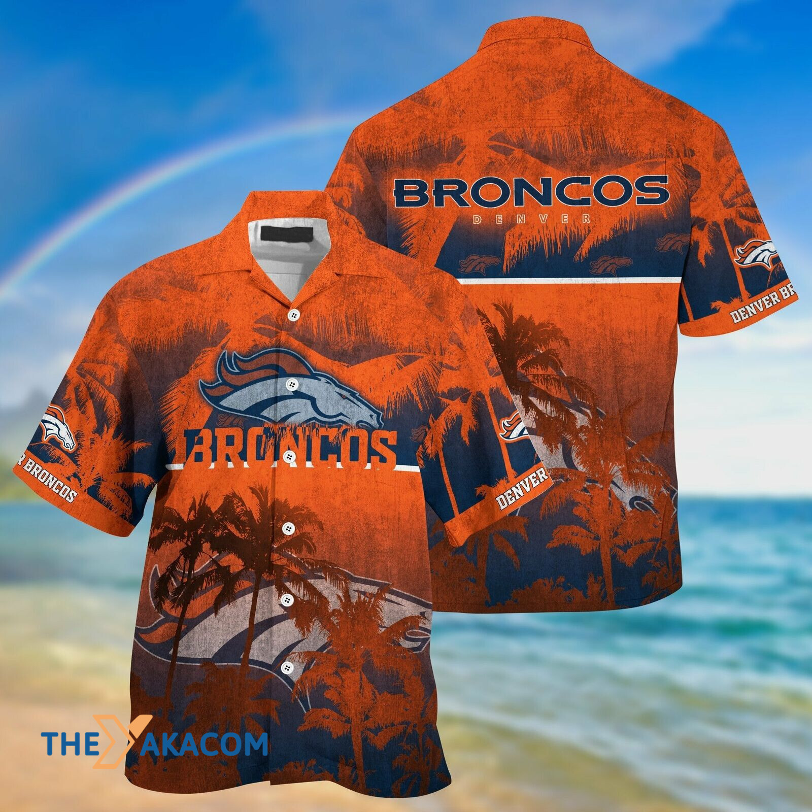 Denver Broncos Coconut Trees Printed Gift Nfl Short Sleeve Hawaii Shirt Ha42992