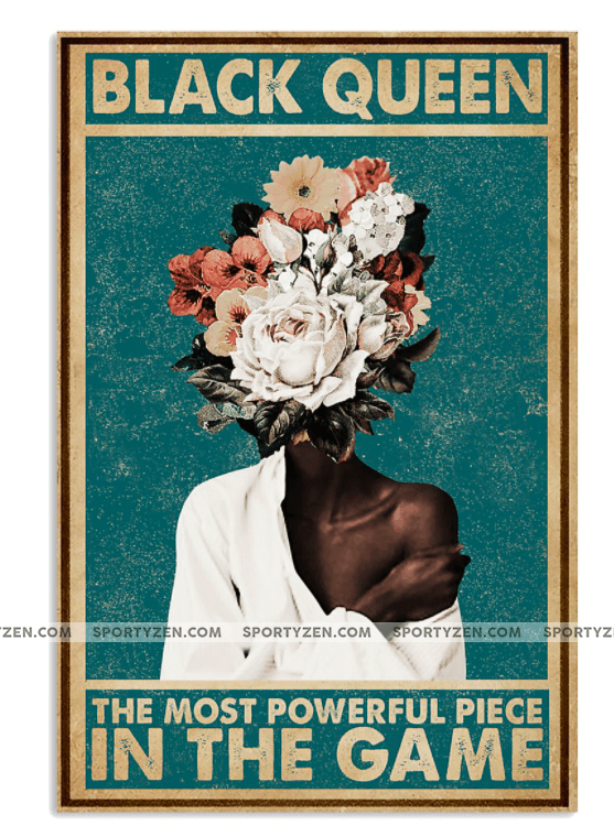 Black Girl Queen With Flower Canvas Print Wall Art Poster Print, Wall Art Canvas, Poster Canvas Wall Decor