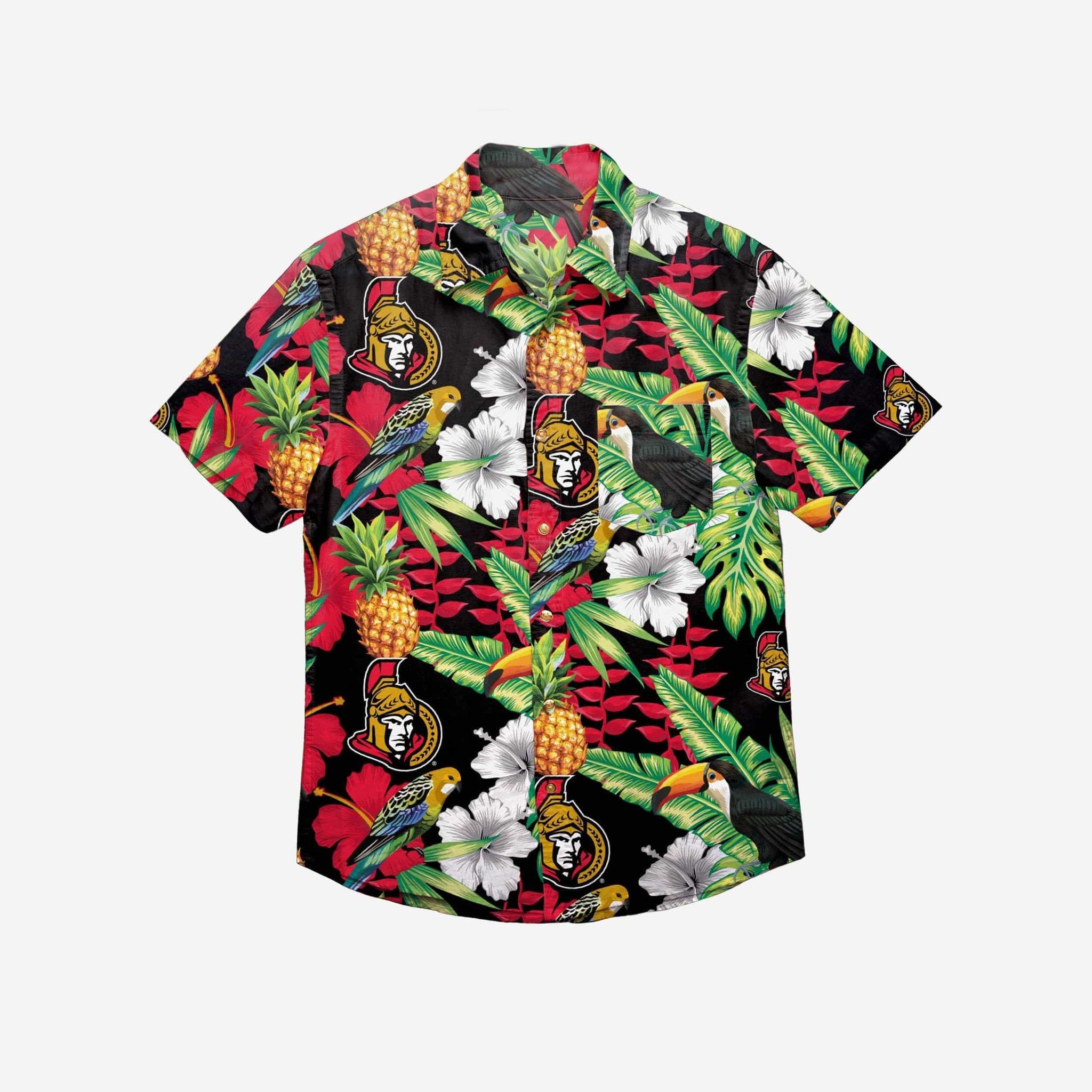 Ottawa Senators Floral Button Up Hawaii Shirt Ha25977