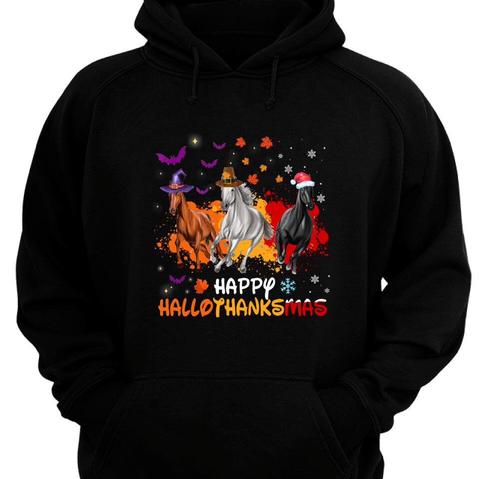 Happy Hallothanksmas Horse Lovers Hoodie – Trending Personalized