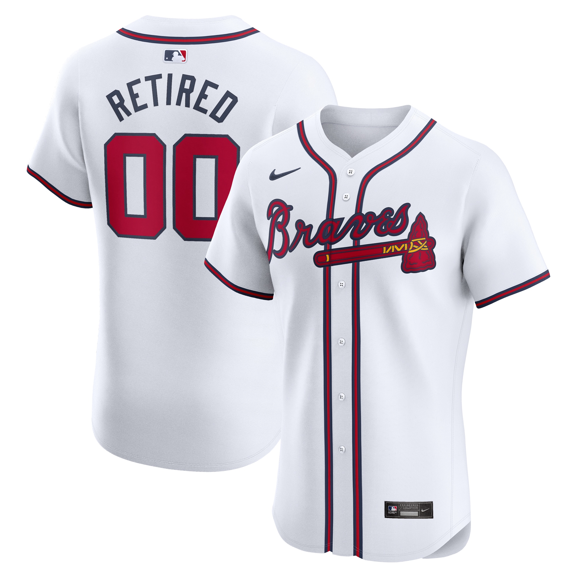 Atlanta Braves Home Elite Pick-A-Player Retired Roster Jersey – White