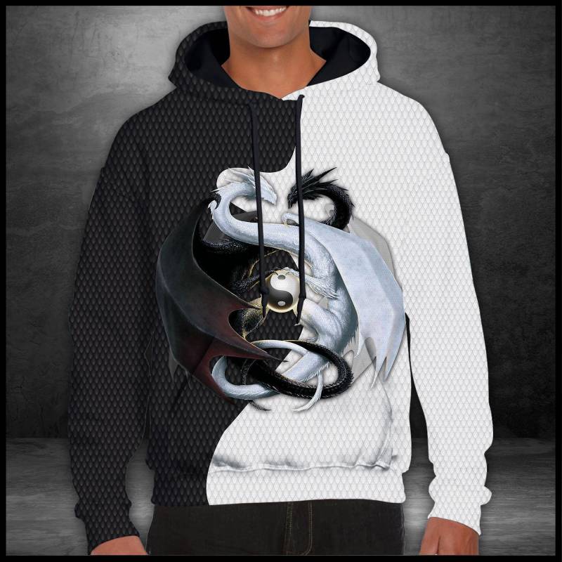 Dragon Yinyang T1609 - All Over Print Unisex Hoodie