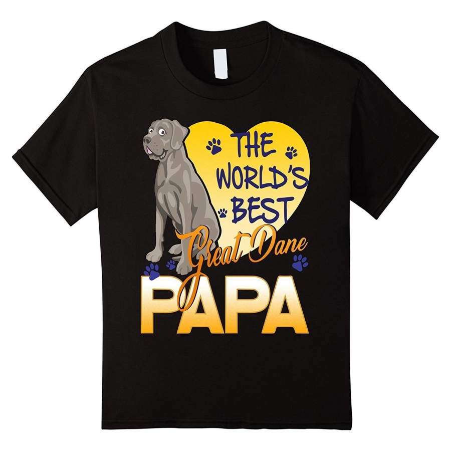 Great Dane Shirt World’s Best Great Dane Papa Funny Tees