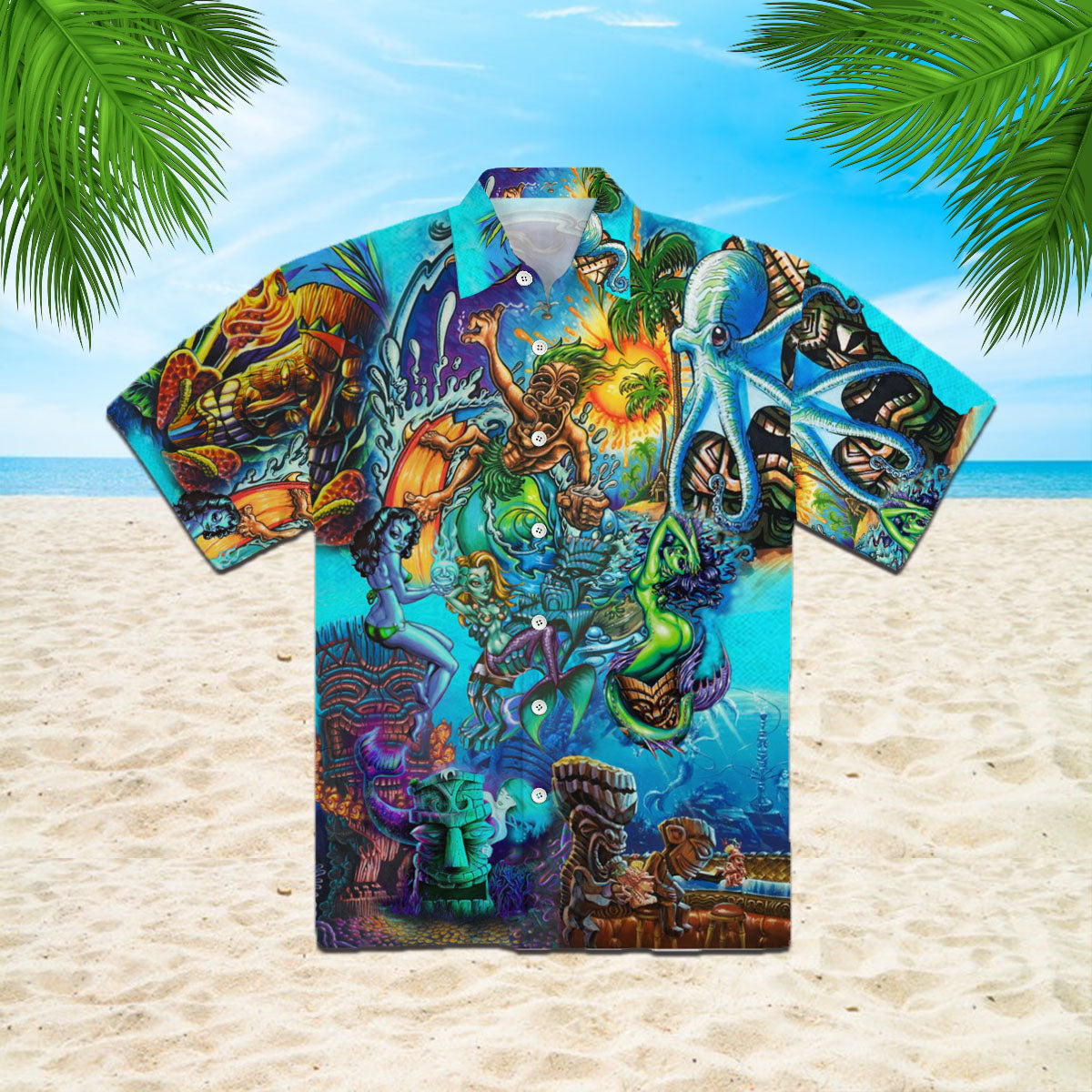 Oragontee Tiki And Mermaid Island Hawaii Shirt For Men Women Adult Ha60677