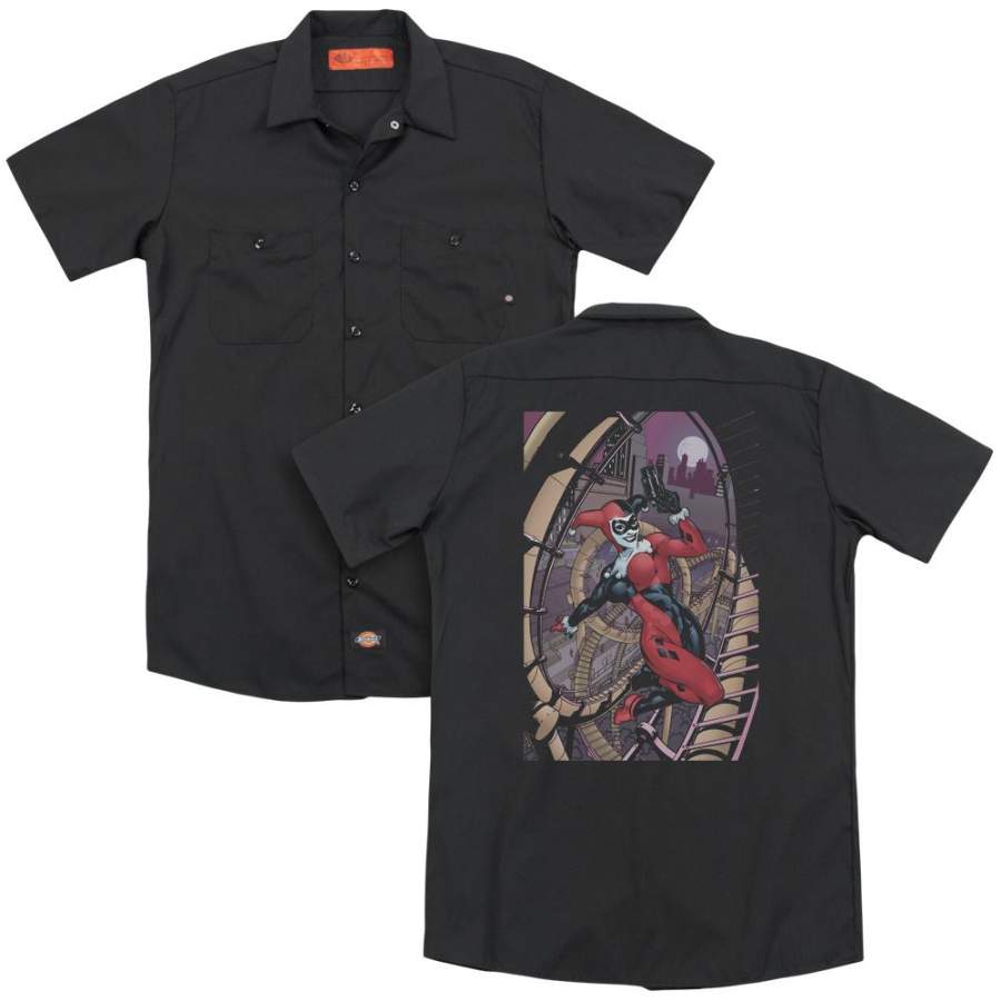 Batman – Harley First (Back Print) Adult Work Shirt