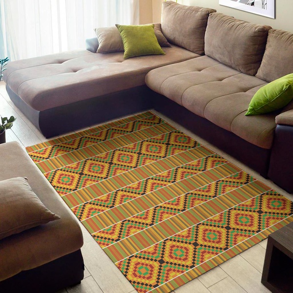 Ethnic Kente Pattern Print Area Rug