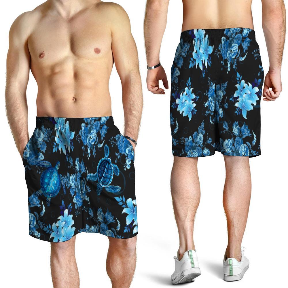 Blue Sea Turtle Hawaiian Shirt beach short