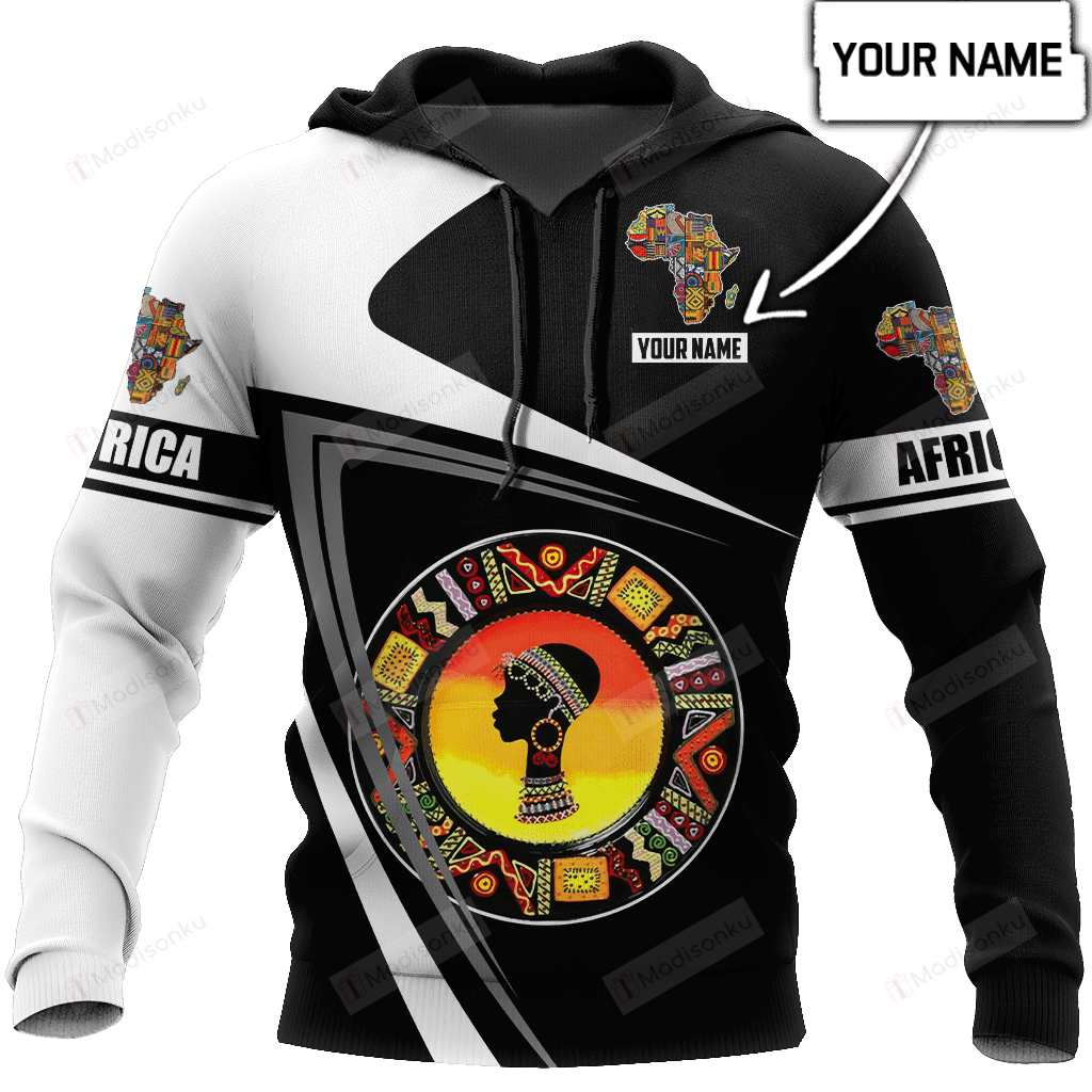 Personalized Custom Name African American 3D All Over Print Hoodie, Zip-Up Hoodie