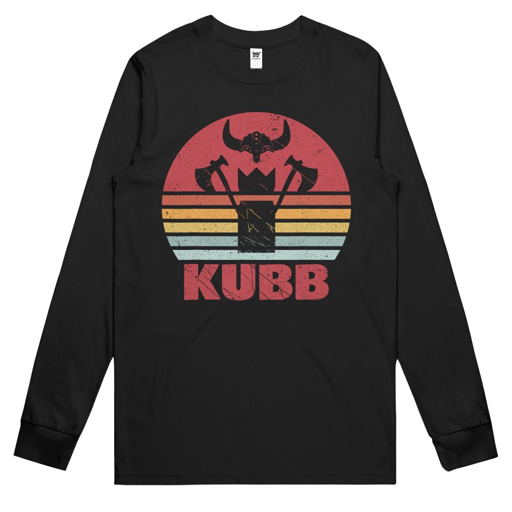 Vintage Kubb Motive Viking Game Viking Chess Retro Graphics Long Sleeve T Shirts