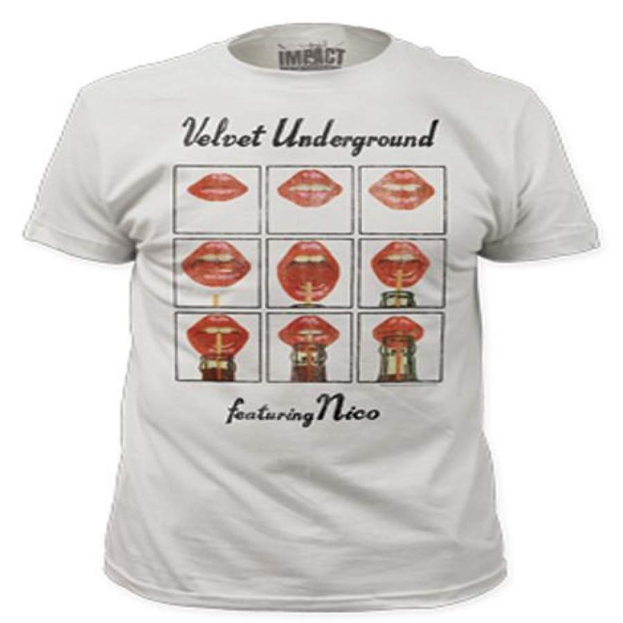 Velvet Underground Featuring Nico Men’s Fitted Vintage White  t-shirt