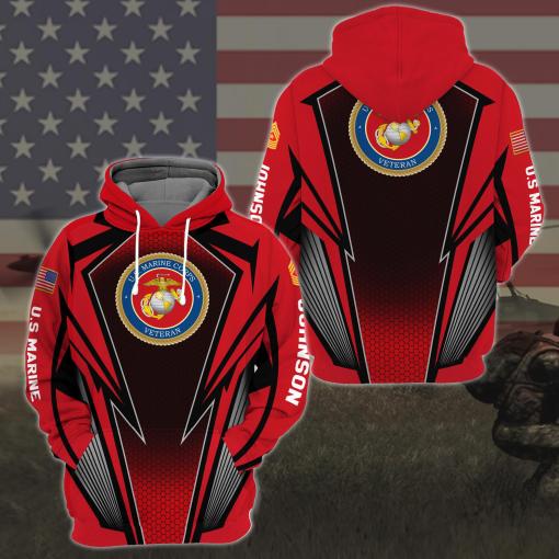 U.S Marine Corps Veteran Gift For Military Veteran Design 3D Sport Style Perfect Hoodie And Jogger Custom Hoodie All Over Printed