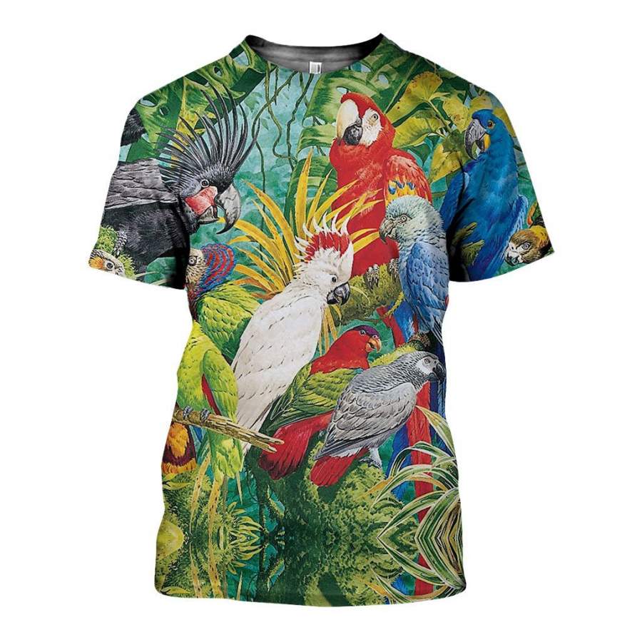 3D All Over Printed The World Of Parrot Shirts and Shorts