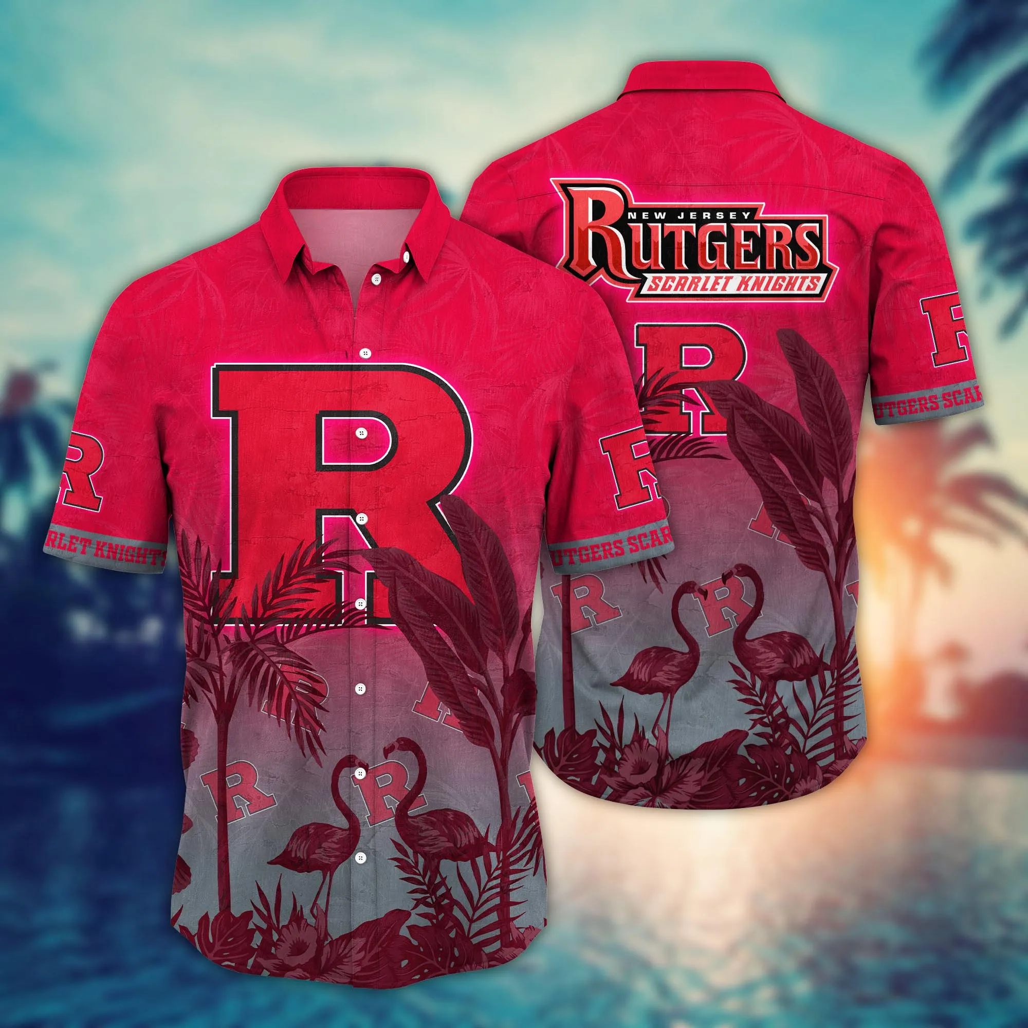 Rutgers Scarlet Knights NCAA Hawaiian Shirt Sea Breezetime Aloha Shirt