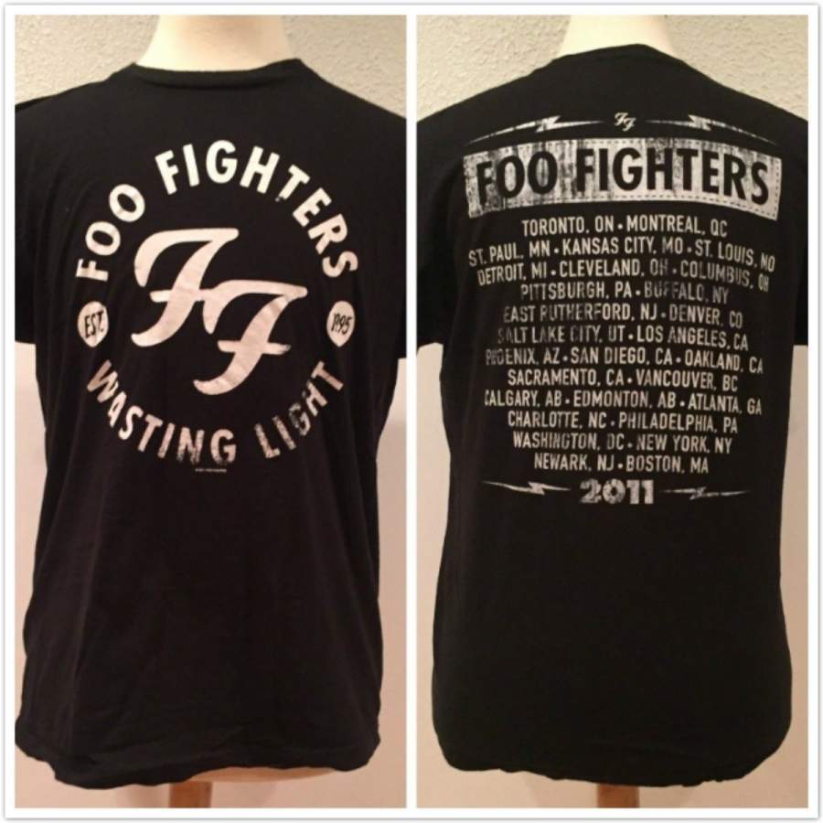 Foo Fighters T Shirt Dave Grohl 2011 Tour Wasting Light Concert Nirvana ...