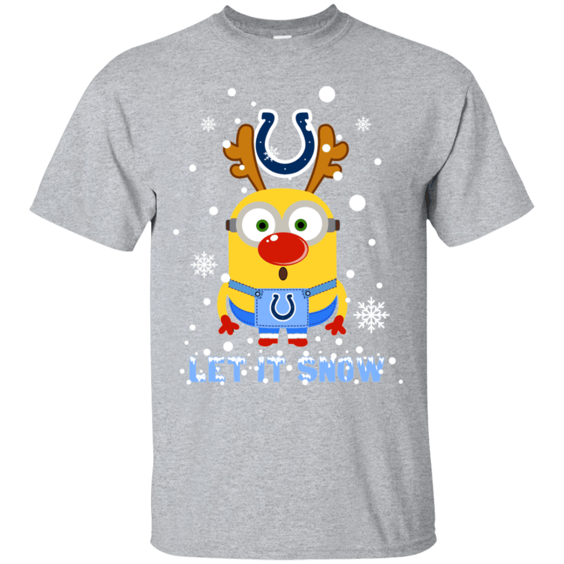 Buy Minion Indianapolis Colts Ugly Christmas Sweaters Let It Snow Ultra Cotton T-Shirt