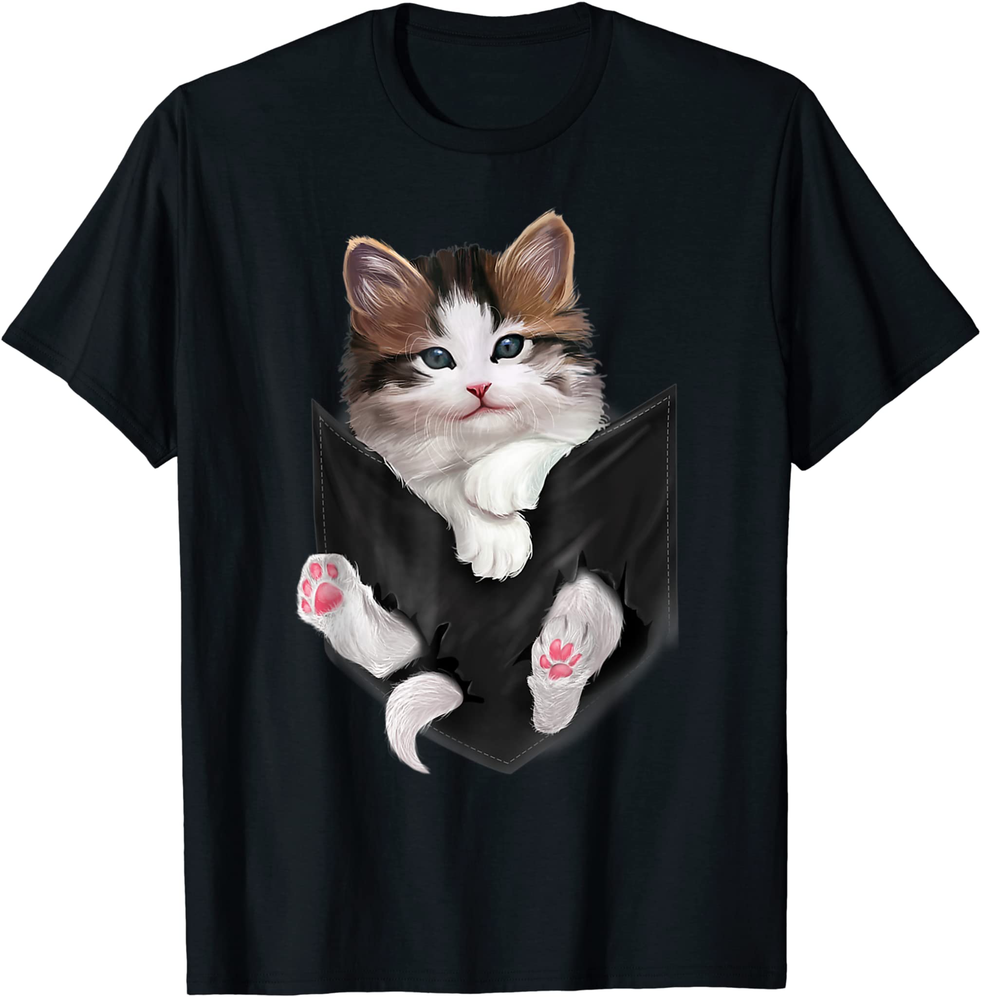 Cute White Kitty In Pocket Cats Tee Gifts